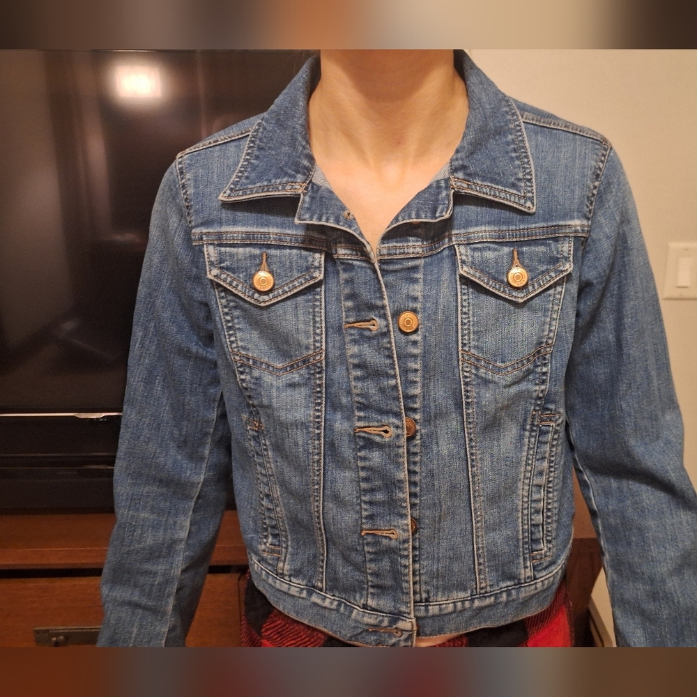 Ann Taylor Loft Classic Blue Denim Jacket - Women's Jean Jacket. Copper Sz Small